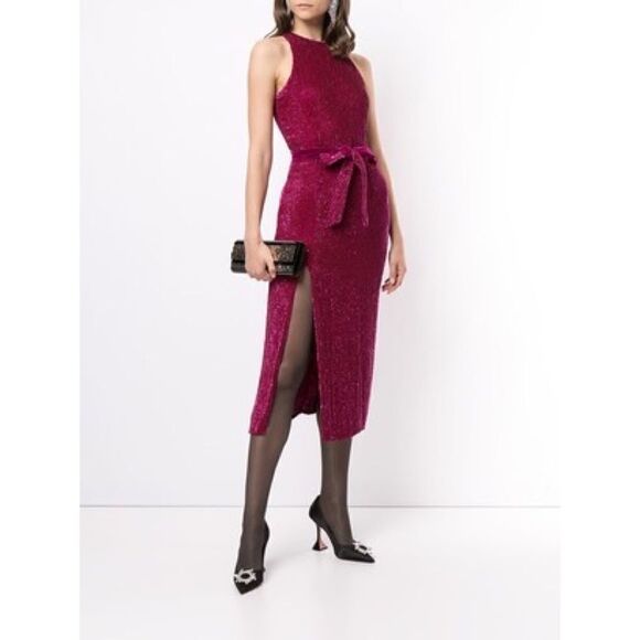 RETROFÊTE Tilly Sequin Tie-Sash Midi Dress - Picture 13 of 13